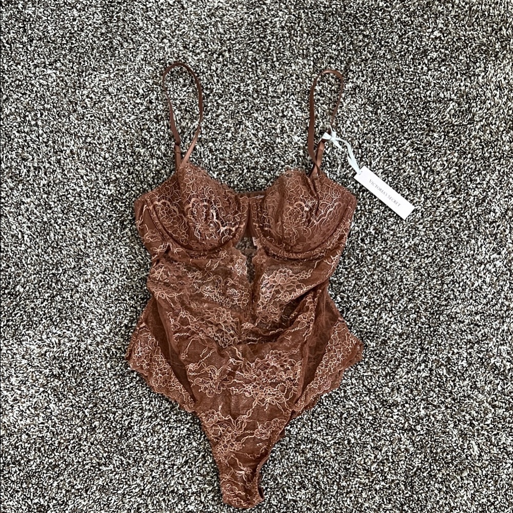 Victoria's Secret Brown Lace Bodysuit